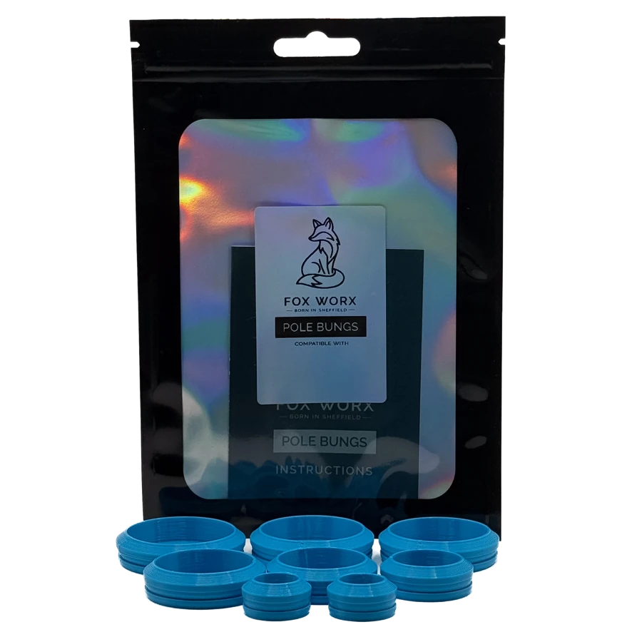 Fox Worx pole bungs in light blue