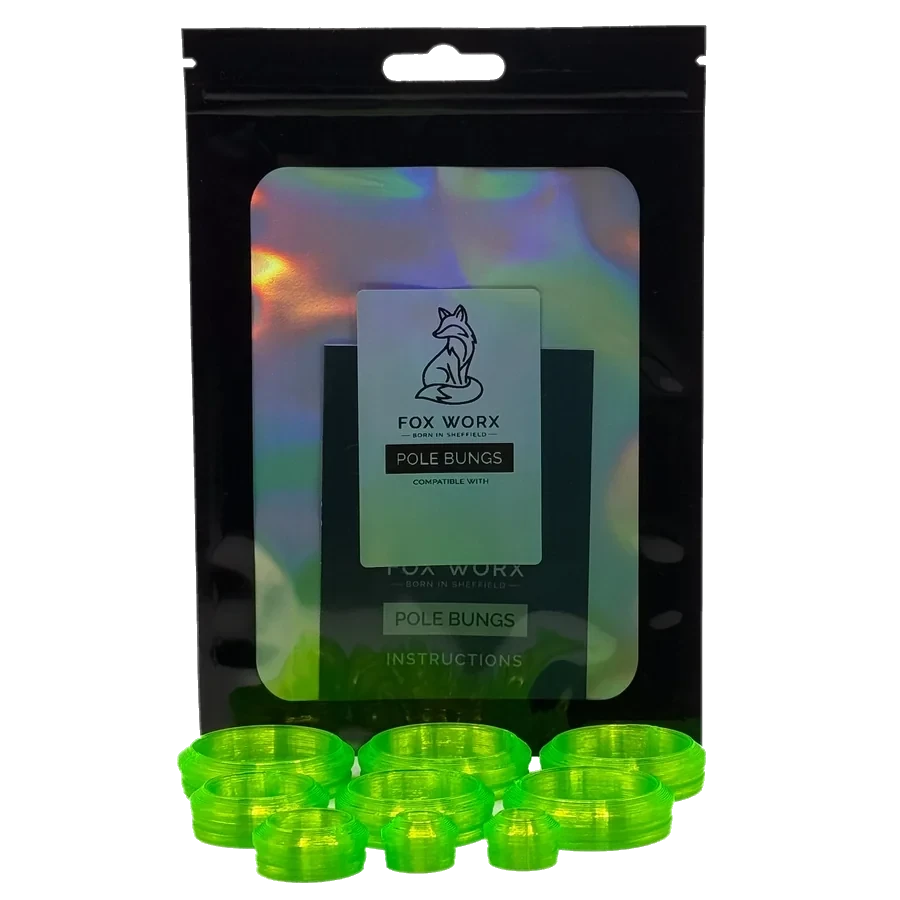 Fox Worx pole bungs in neon green